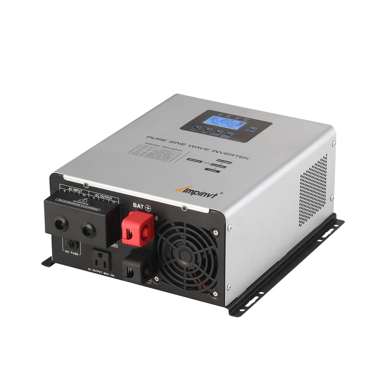Ampinvt 1200W Low Frequency Inverter 12V DC To 120V AC 120V Output Pure Sine Wave Off Grid System